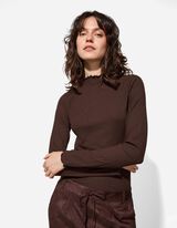 Pikkade varrukatega särk - soonikuline struktuur - tumepruun