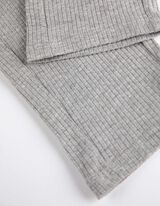 Pyjamaset bestaande uit shirt met lange mouwen en broek  - Geribd - grijs