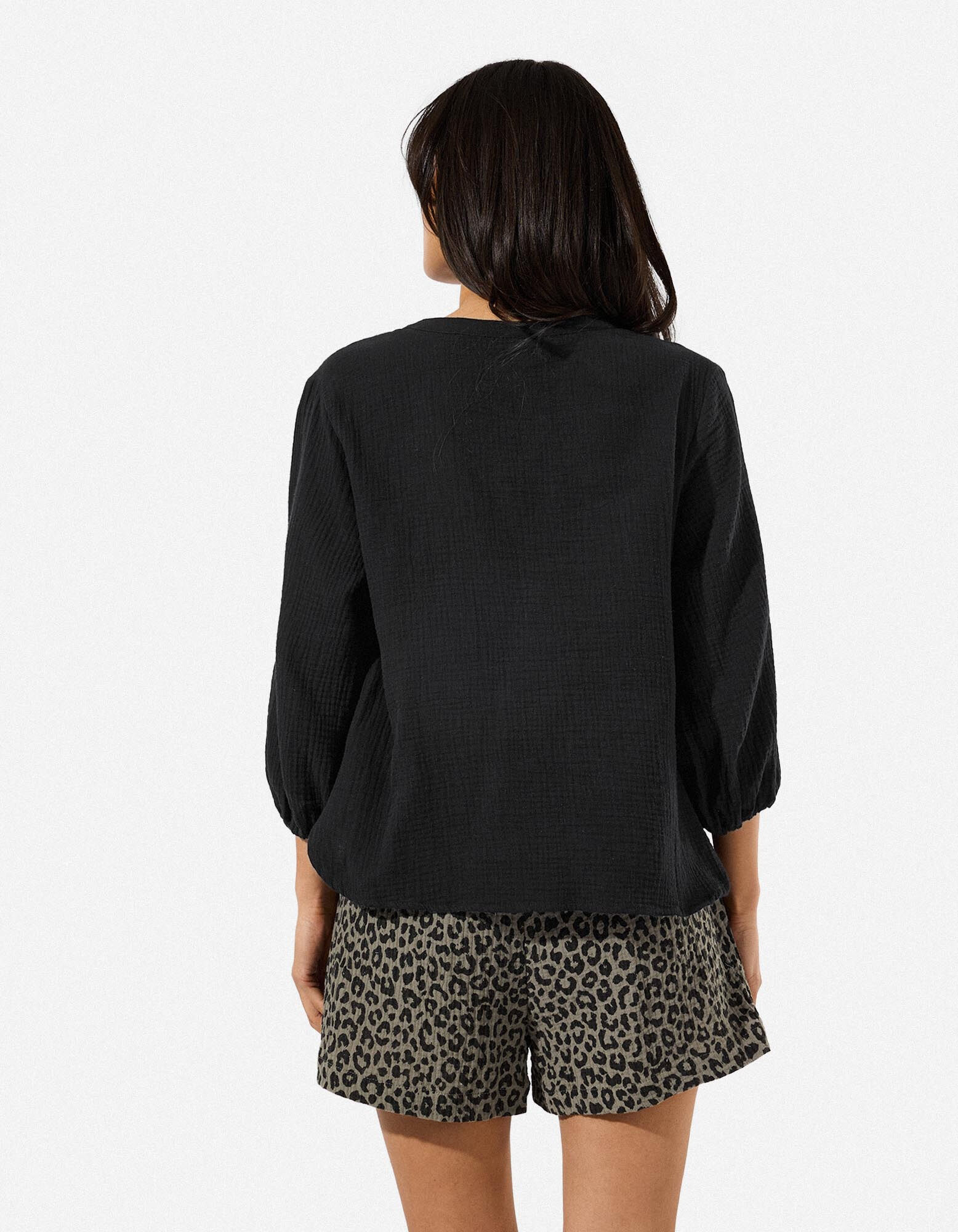 Bluse - Musselin - Schwarz