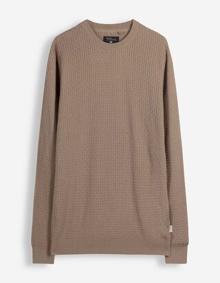Pullover - mit Struktur - Taupe