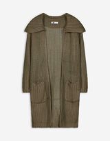 Longcardigan - Grobstrick - braun