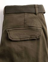 Pantalon cargo - Ceinture - vert fonc&eacute;
