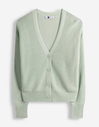 Gebreid vest - V-hals - turkoois