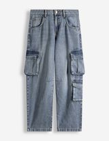 Cargohose - Loose Fit - blau