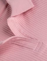 Poloshirt - Rippstrick - pink