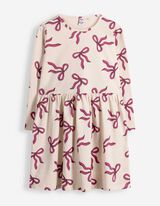 Kleid - Allover-Print - Beige