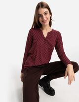 koszulka z długim rękawem - dekolt serafino - czarny