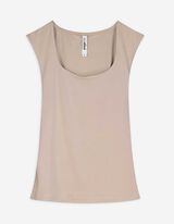 Top - Eckiger Ausschnitt - beige