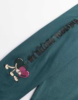 Tričko s dlouhým rukávem - Zadní potisk - tyrkysova