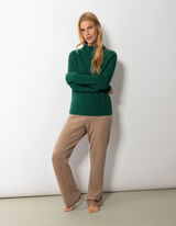 Pleteni pulover - ka&scaron;mir - tamno-zelena