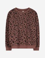Sweatshirt - Allover-Print - braun