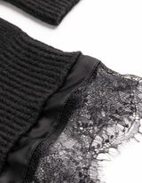 Pullover - Spitzenbesatz - Schwarz