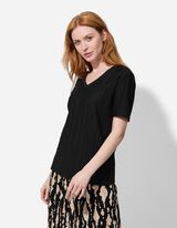 T-shirt - Plis plissés - Noir