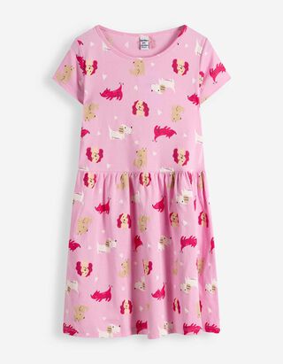 Kleid - Allover-Muster - Rosa
