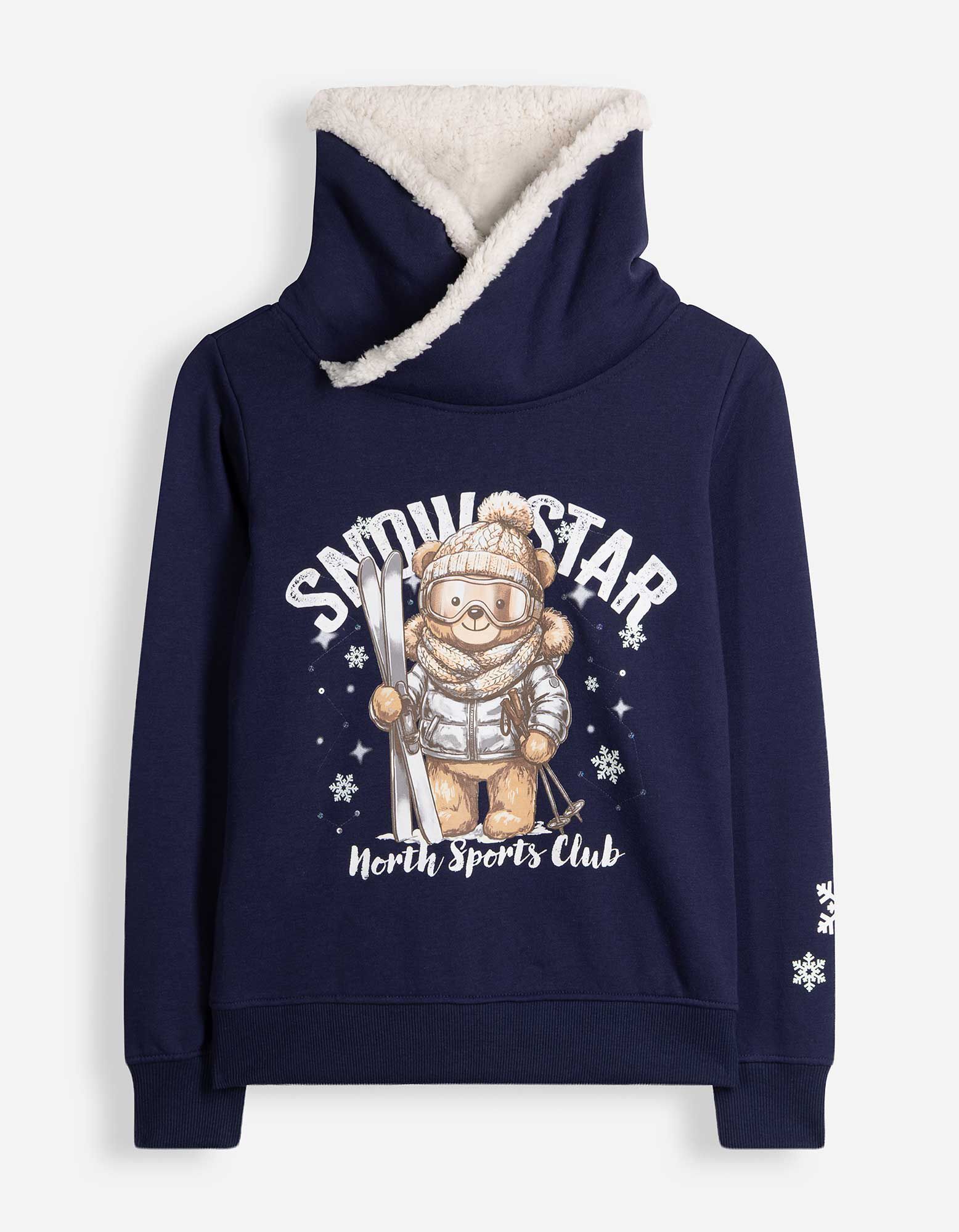 Sweatshirt - Paillettenbesatz - Dunkelblau