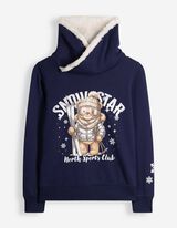 Sweatshirt - Paillettenbesatz - Dunkelblau