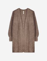 Cardigan lungo - Maglia a coste - marrone chiaro