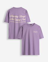 T-Shirt - R&uuml;ckenprint - dunkellila