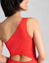 Enodelne monokini kopalke - Izrezani deli - rdeca