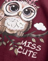 T-shirt &agrave; manches longues - Impression avant - cerise