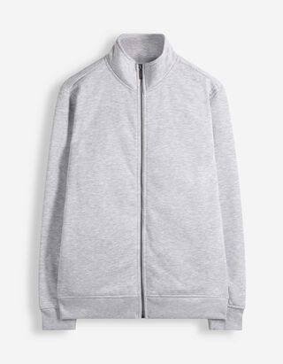Sweatjacke - Rei&szlig;verschluss - Hellgrau