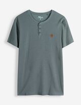 T-shirt - Patte de boutonnage - turquoise