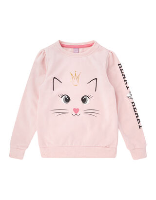 M&auml;dchen Sweatshirt mit Katzen-Motiv&nbsp;