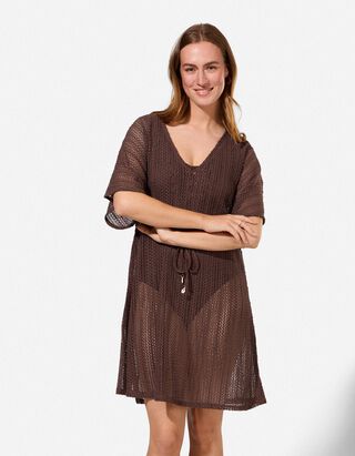 Badeponcho - Strick - Braun
