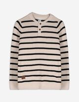 Pullover - Henley-Ausschnitt - beige
