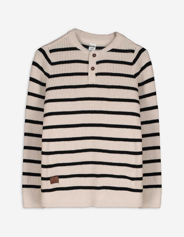 Pullover - Henley-Ausschnitt - beige