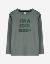 Langarmshirt - Print - dunkelgrün