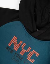 Dukserica sa kapuljačom - Print - tamno-plava