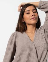 Maglia a manica lunga - Aspetto grinzoso - marrone