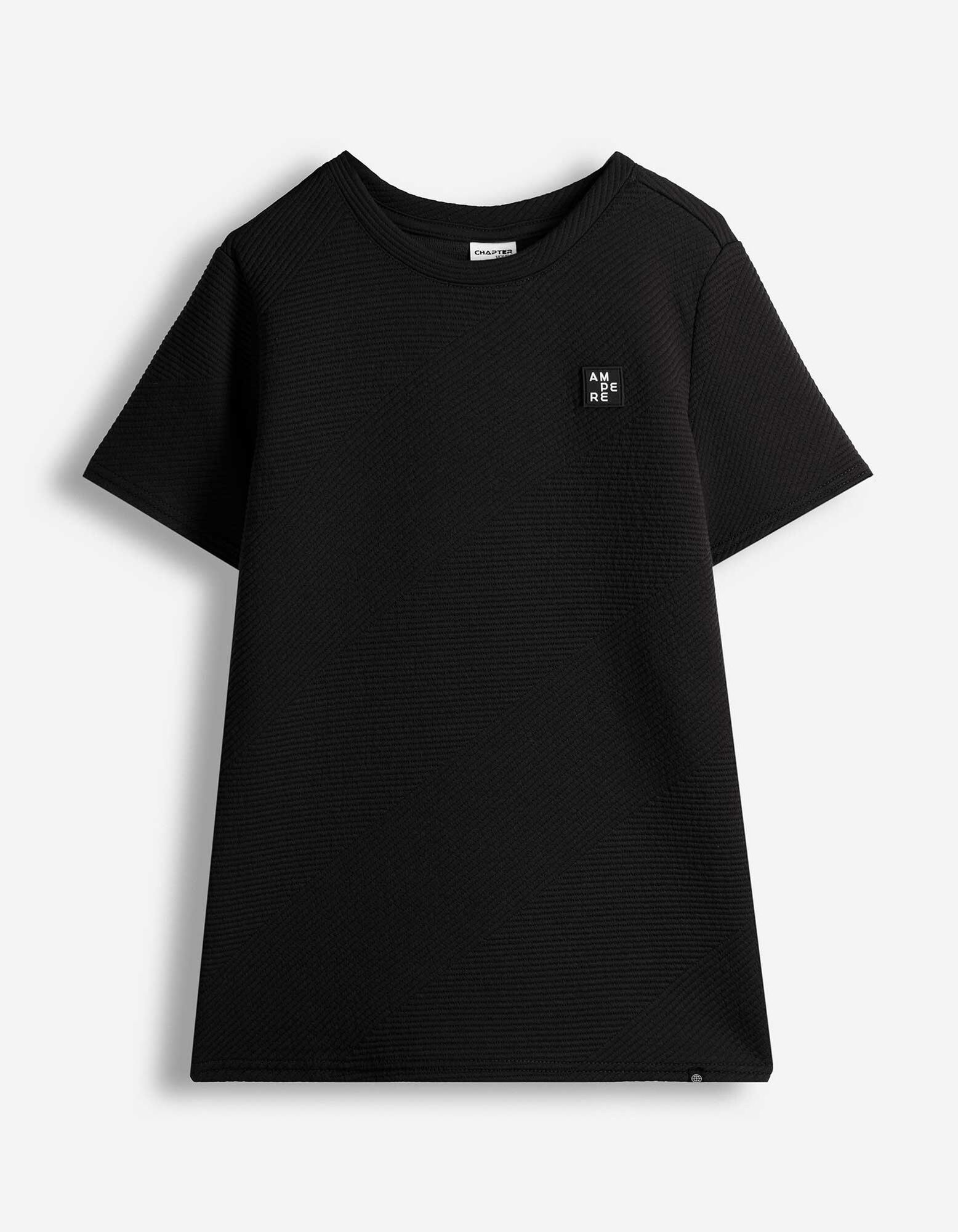 T-Shirt - Gerippt - Schwarz