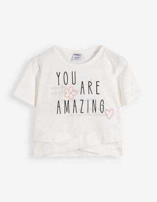 Maglia cropped - Intagli - Bianco sporco