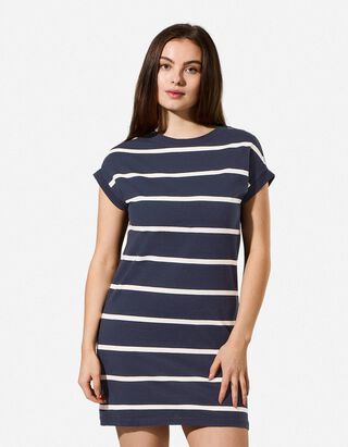 T-Shirt-Kleid - gerade geschnitten - Dunkelblau