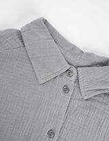 Košeľová blúzka - Mušelín - seda