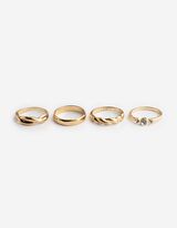 Ring - 4er-Pack - Goldfarben