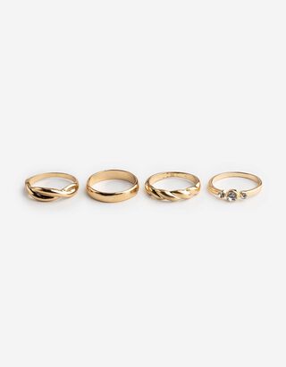 Ring - 4er-Pack - Goldfarben