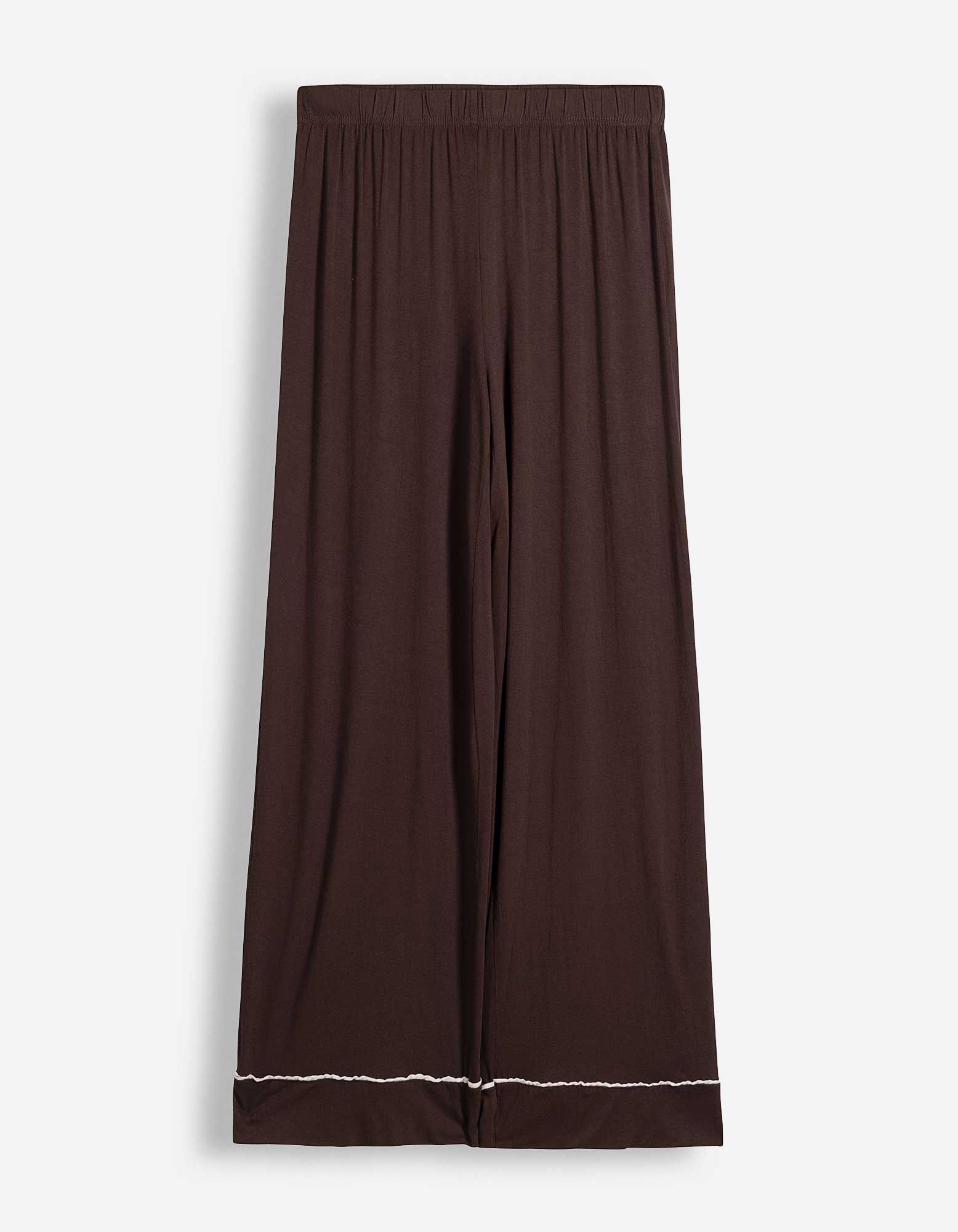 Pyjama Set aus Shirt und Hose - Viskose-Mix - Braun