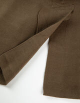 długi kardigan - naszyte kieszenie - ciemny zielony