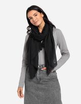 Foulard - Frange alle estremit&agrave; - nero