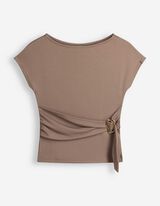 T-Shirt - Schnalle - Braun