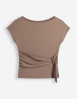 T-Shirt - Schnalle - Braun