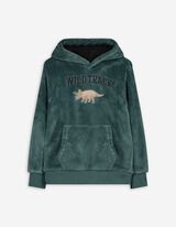 Hoodie - Teddyfell - grün