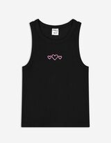 Top cropped - Broderie - Negru