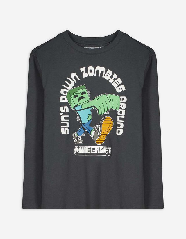 Langarmshirt - Minecraft - dunkelgrau