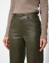 Kalhoty - Imitace kůže - tmave zelena