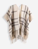 Poncho - Ruitmotief - Off-White
