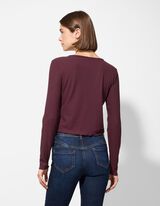 Longsleeve - Geribd - donkerlila